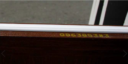 Find your serial number on the edge of the joints between sections